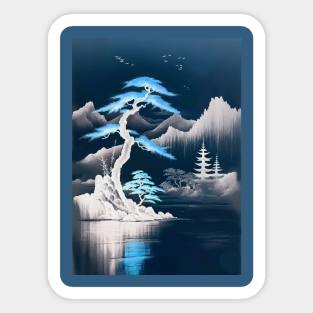 Japanese Landscape (Inverted) Sticker